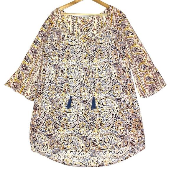 Billabong Take Me Away Tunic Dress Womens Sm Paisley Boho Chic Coastal Cowgirl - Picture 13 of 13